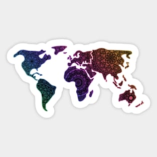 Colorful World Map, culture, tradition, rainbow 🌈 Sticker